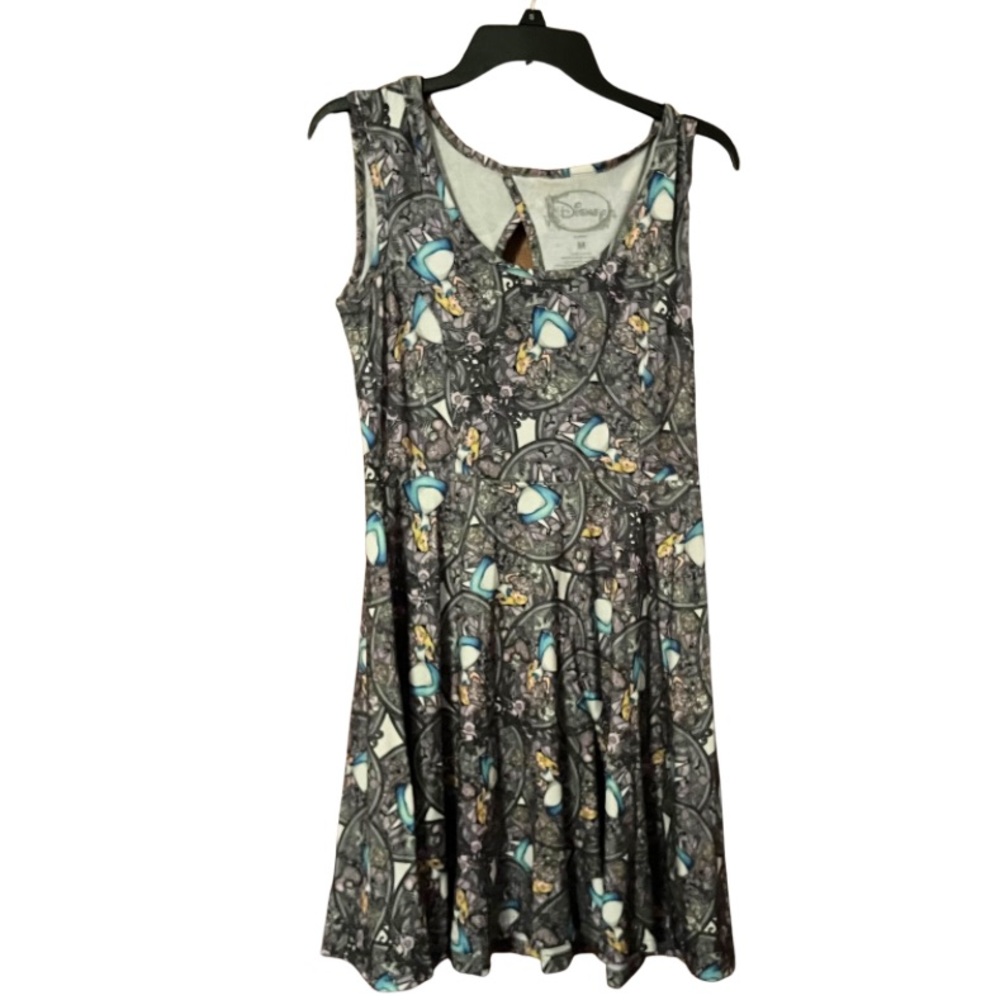 Disney Knit Alice in Wonderland/Cheshire Cat stained glass woman dress size L